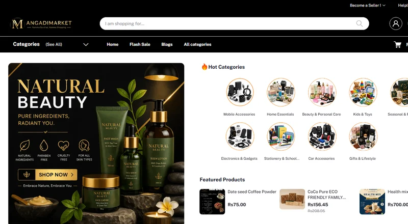 Angadi Market multi-vendor online marketplace built by AS Enterprises