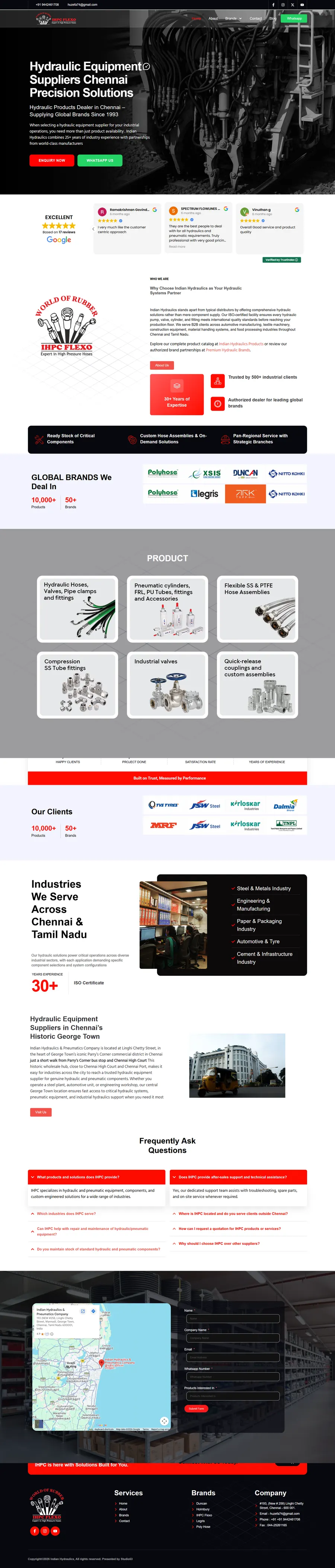 indianhydraulics.in website screenshot