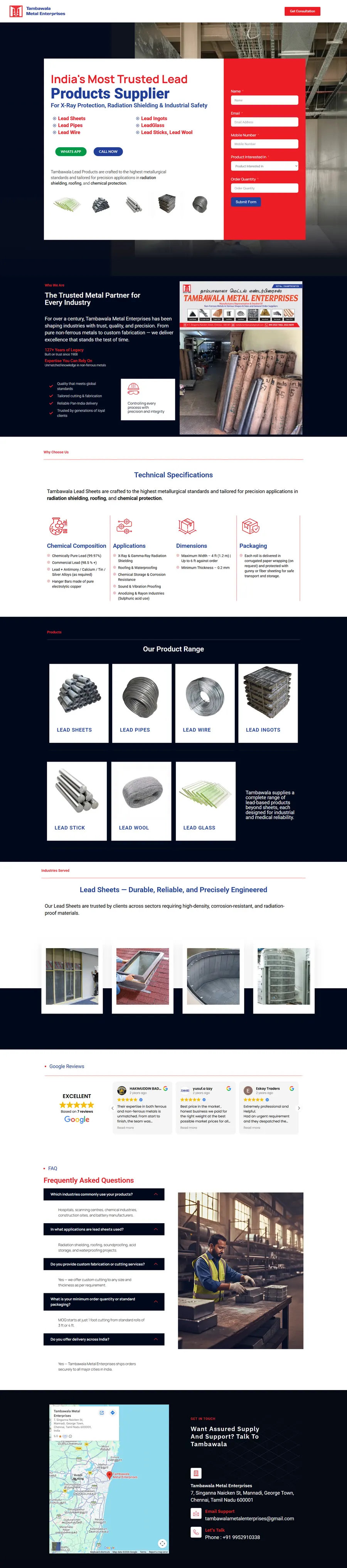 tambawala.in website screenshot