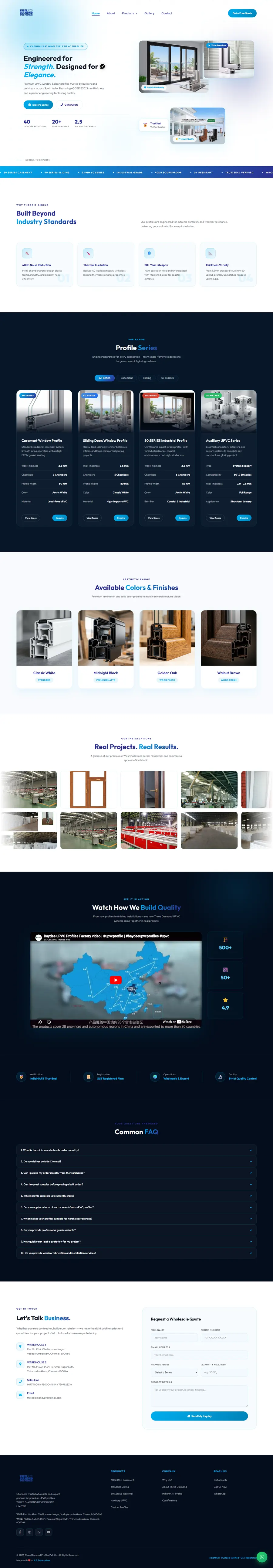threediamondupvc.in website screenshot